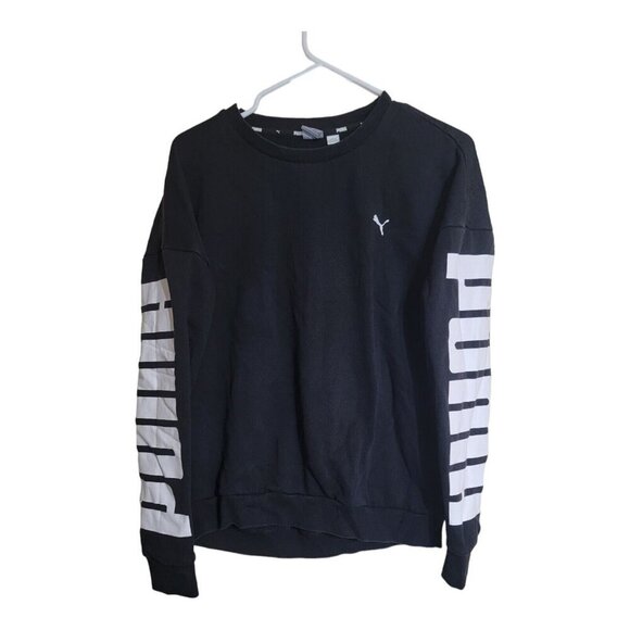 Puma Sweater Men's Large Black Rebel Bold Athletic Logo - Picture 2 of 10